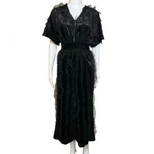 Anthropologie Moon River Velvet & Tulle Jumpsuit Black Size XS